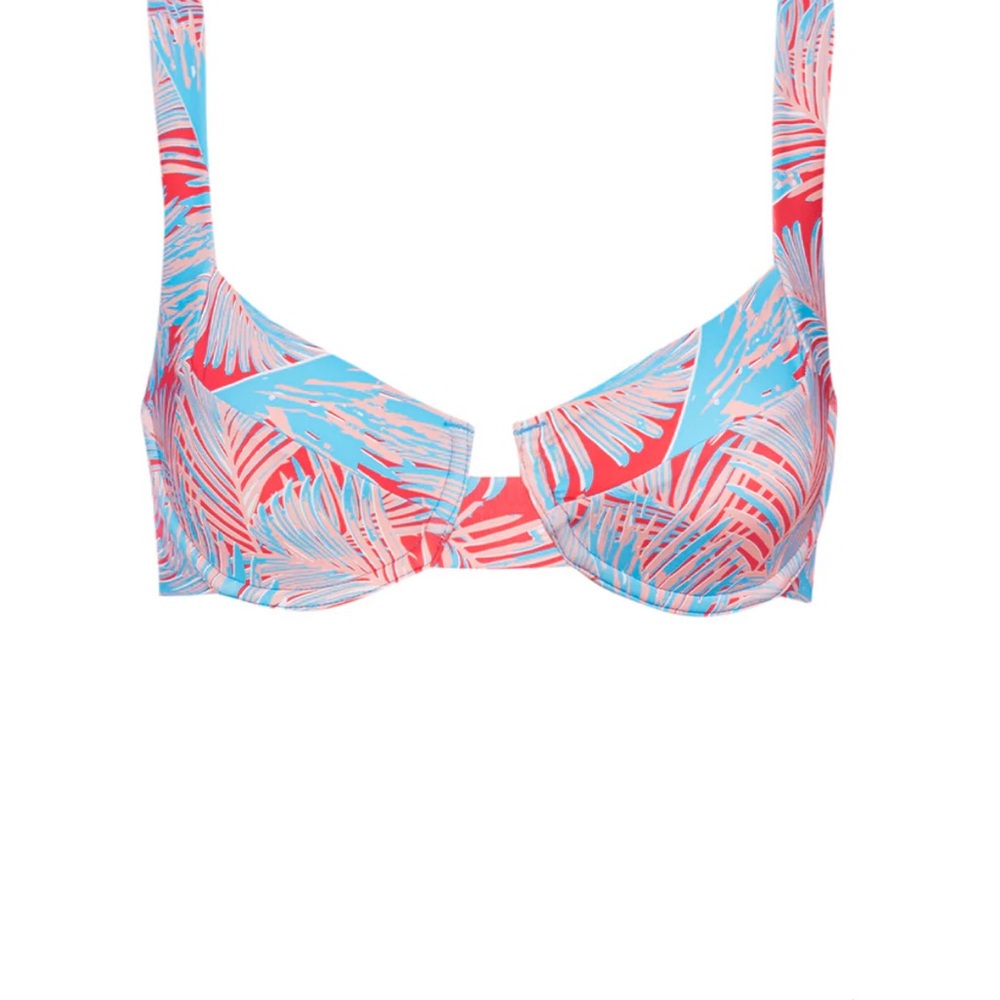 Blue and Red Bikini with Adjustable Straps and Underwire